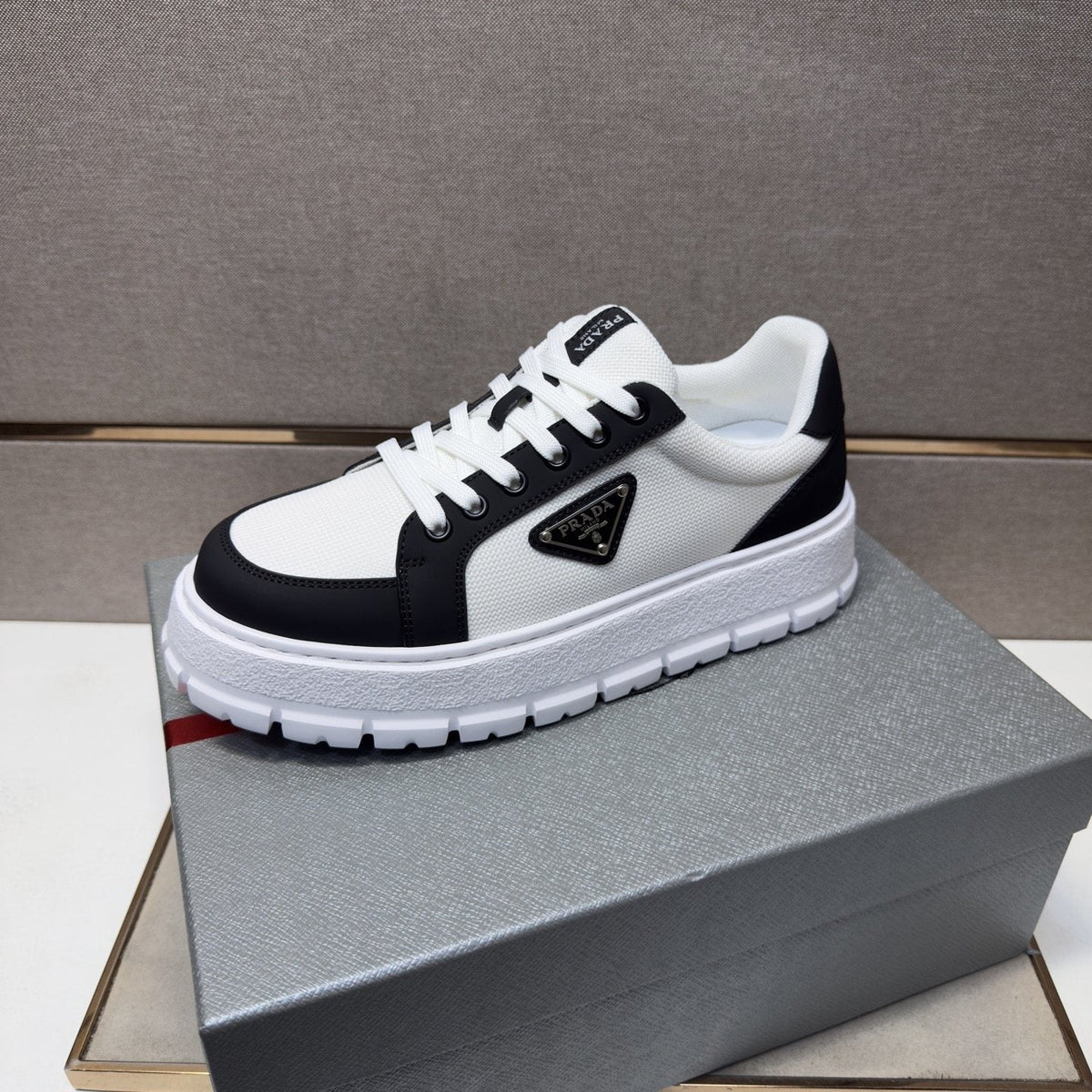 Prada Men's Paneled Low-Top Sneakers — front
