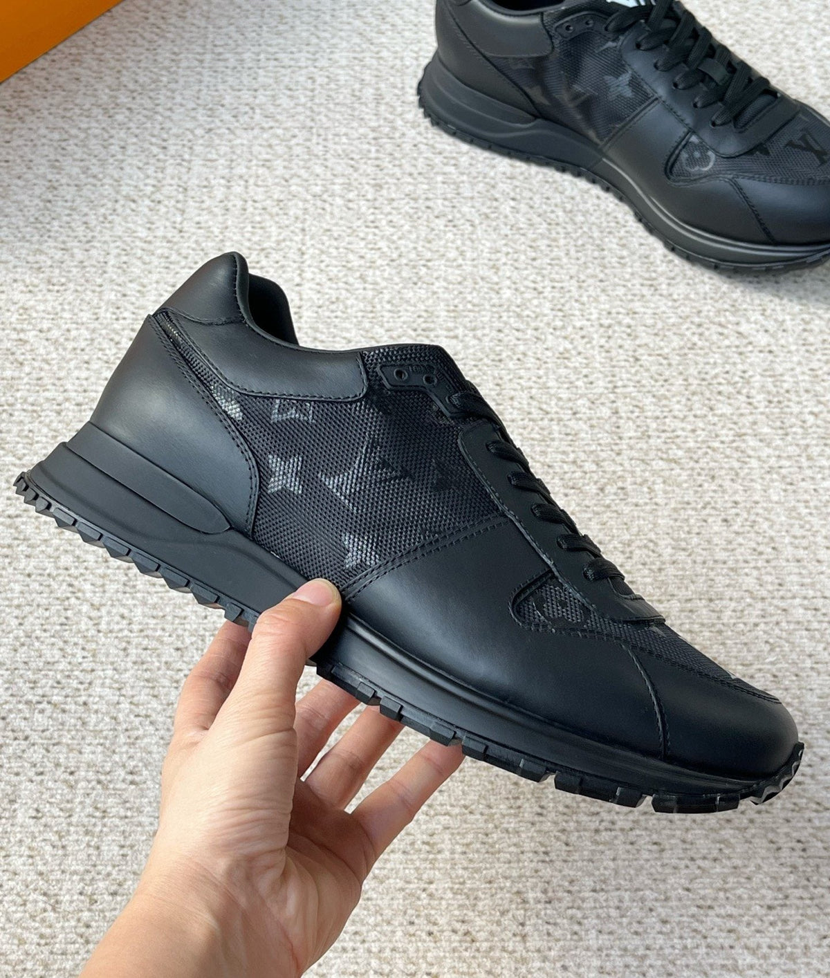 Louis Vuitton Monogram Panel Low-Top Sneakers — model