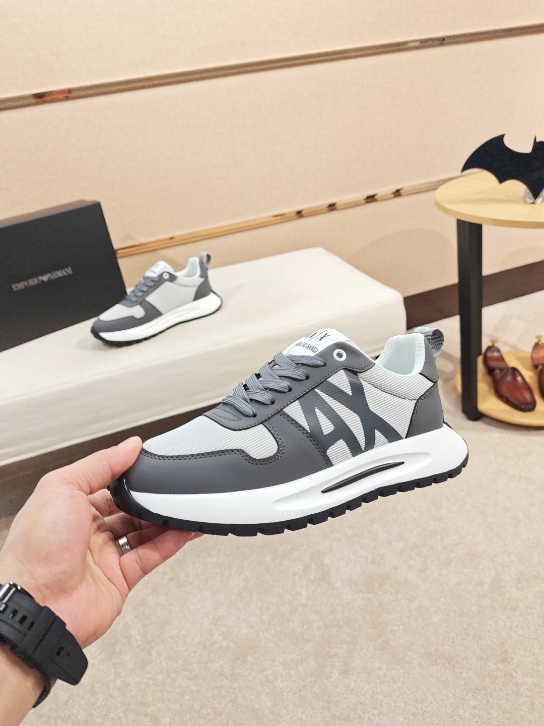 Armani A|X Graphic Lace-Up Sneakers — model