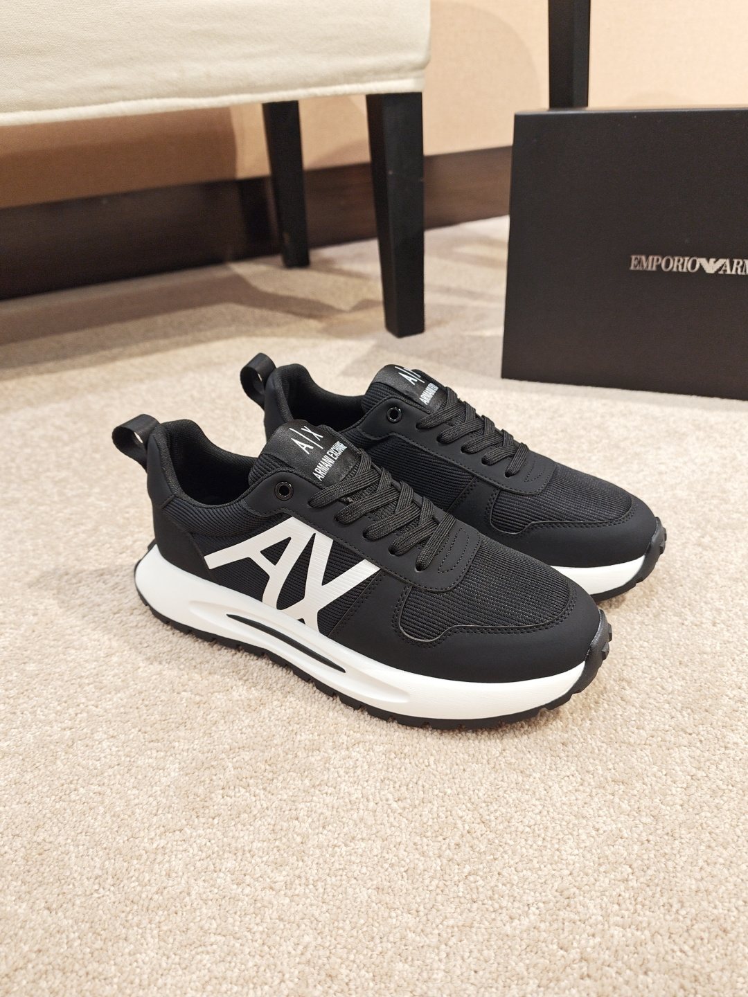 Armani A|X Graphic Lace-Up Sneakers — front