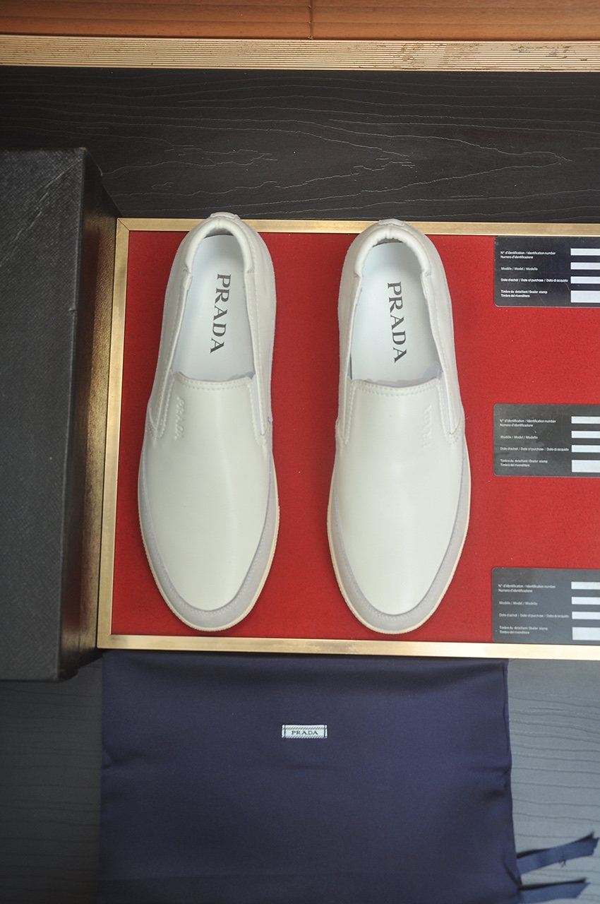Prada Men’s Smooth Slip-On Shoes — hero