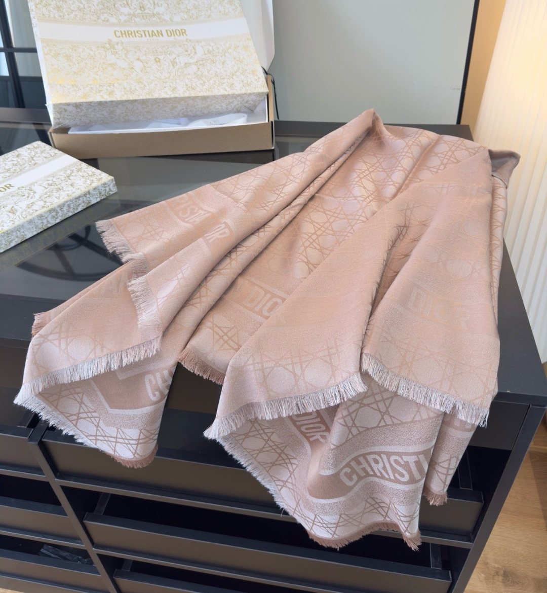 Dior Geometric Fringe Scarf — front