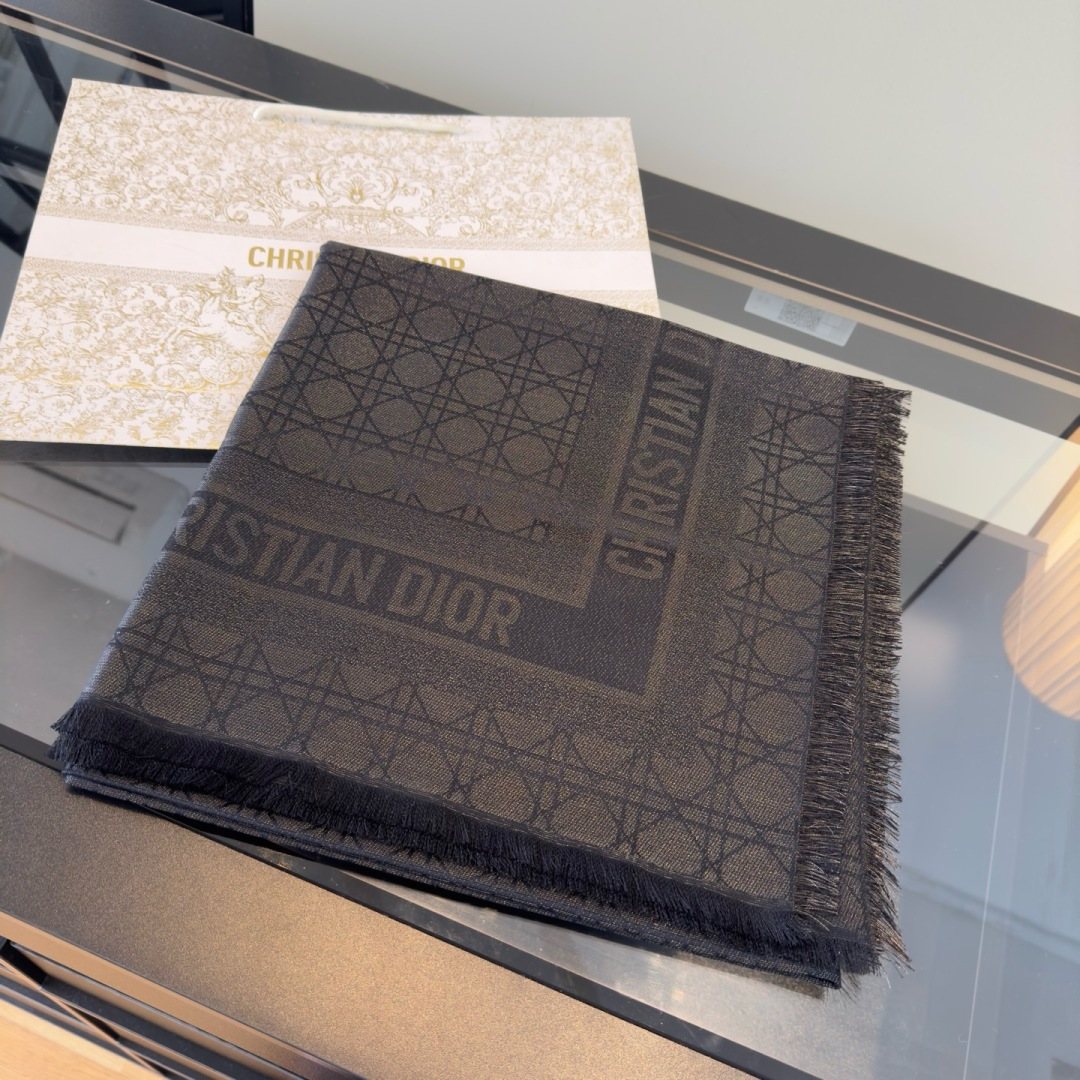 Dior Geometric Fringe Scarf — front