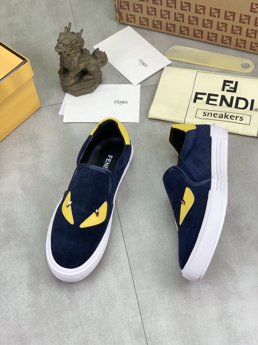 Fendi Eye-Accent Slip-On Sneakers — front