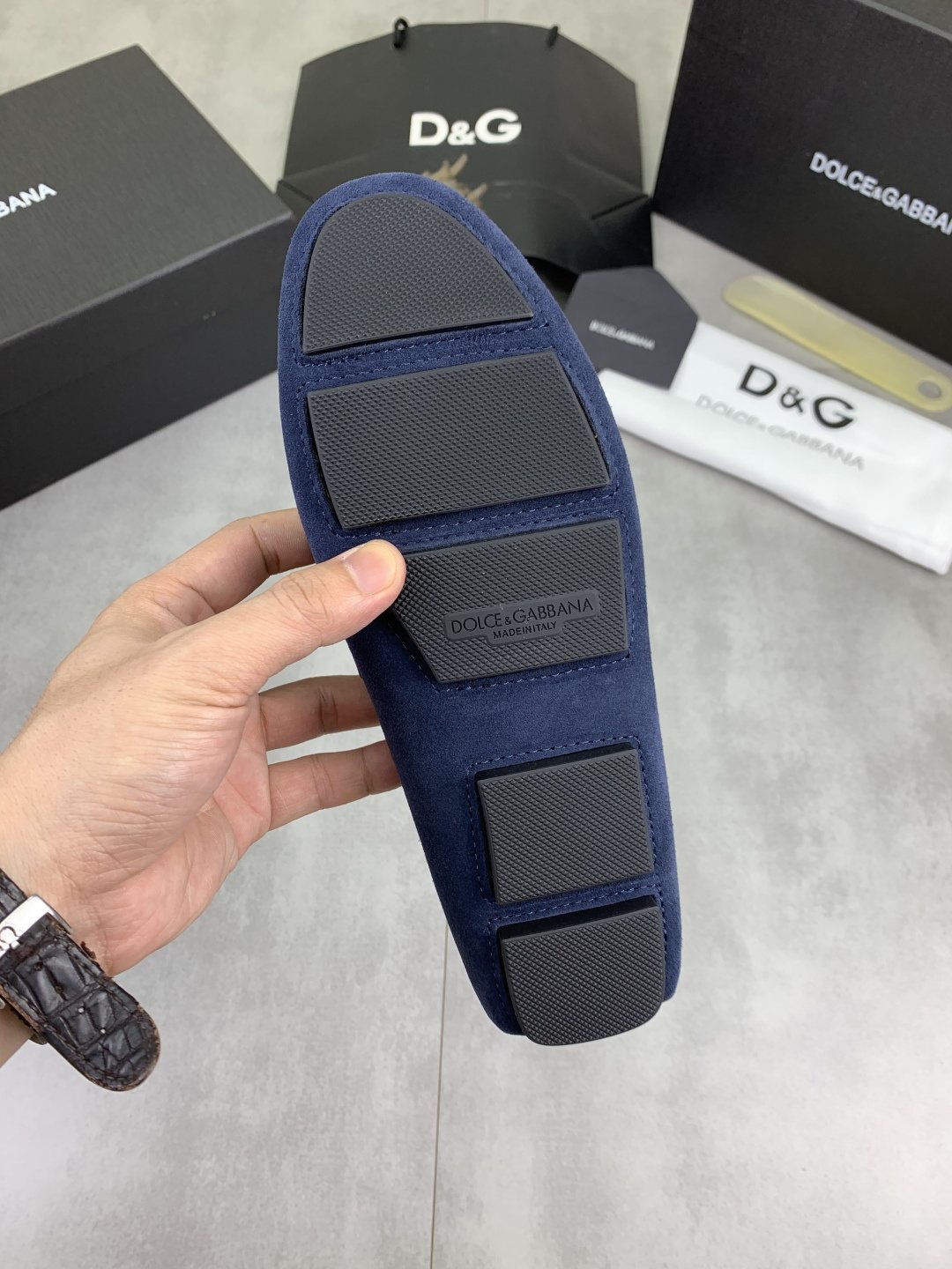 Dolce & Gabbana Metal-Detail Driving Loafers — back