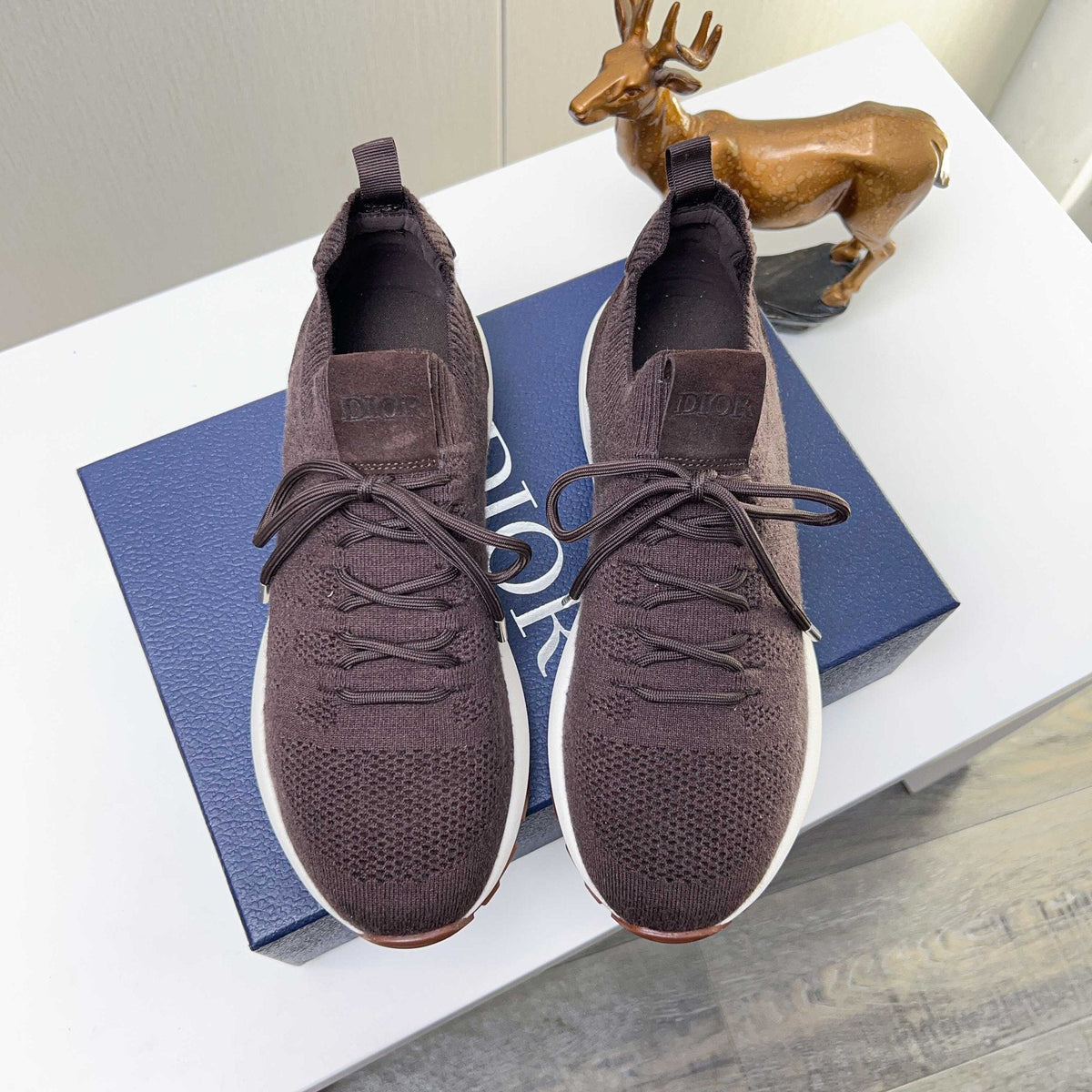 Dior Knit Lace-Up Sneakers — front