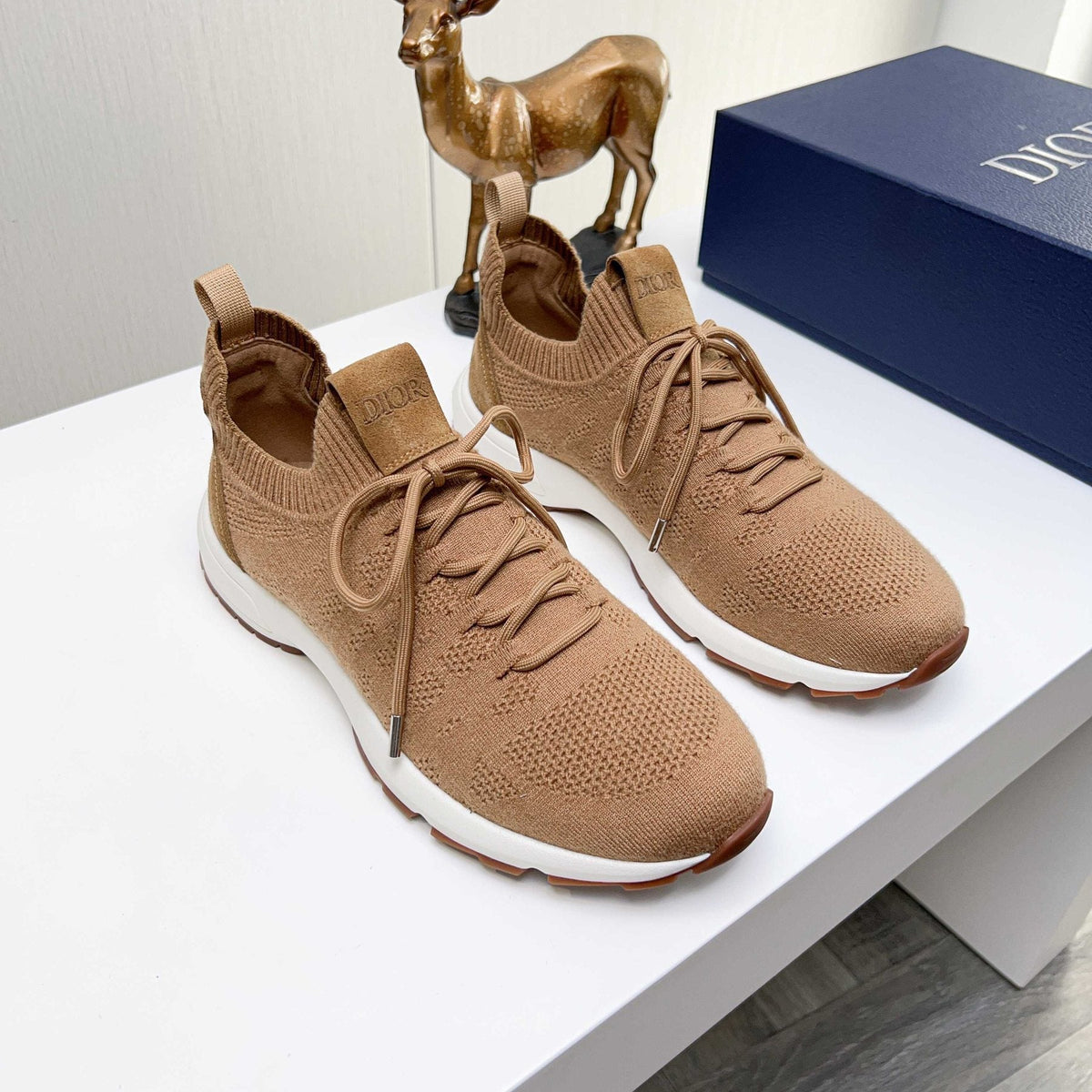 Dior Knit Lace-Up Sneakers — front