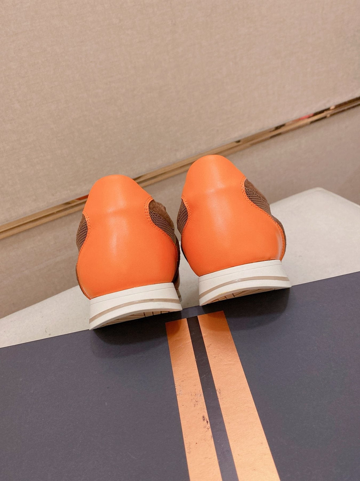 Zegna Leather and Suede Low-Top Sneakers — back