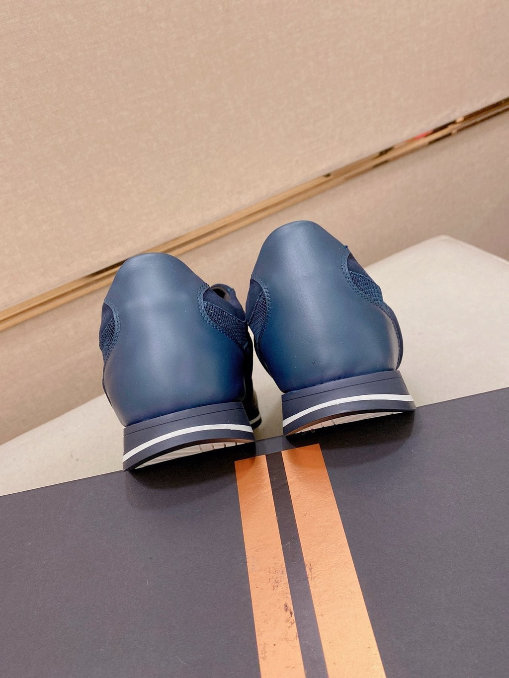Zegna Leather and Suede Low-Top Sneakers — back