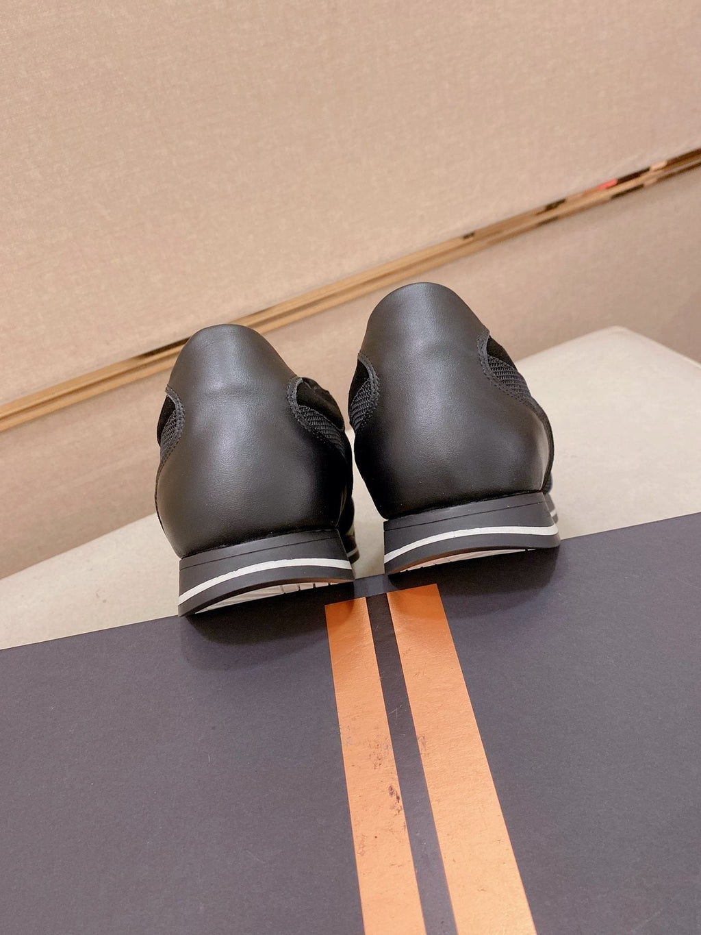 Zegna Leather and Suede Low-Top Sneakers — back