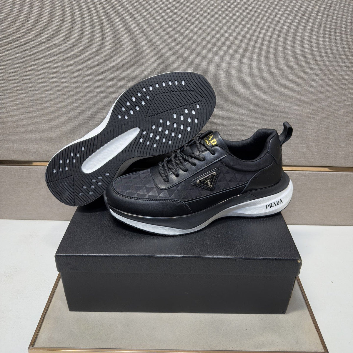 Prada Quilted Panel Sneakers — back
