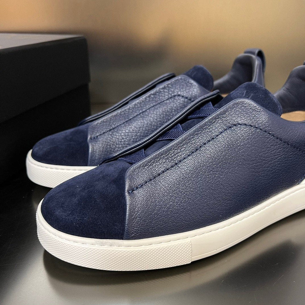 Zegna White Slip-On Sneakers — side
