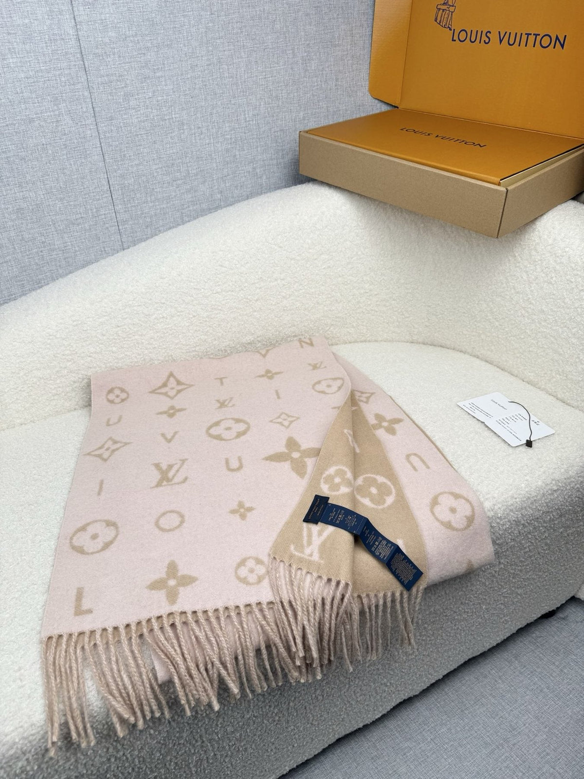Louis Vuitton Reversible Monogram Fringed Scarf — front