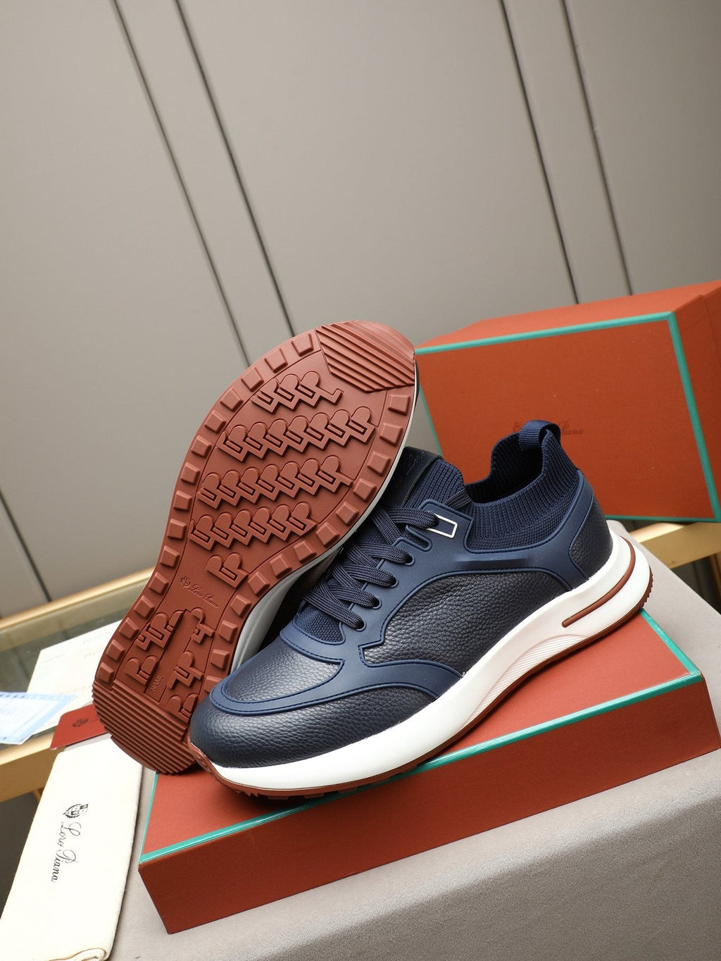 Loro Piana Paneled Low-Top Sneakers — side