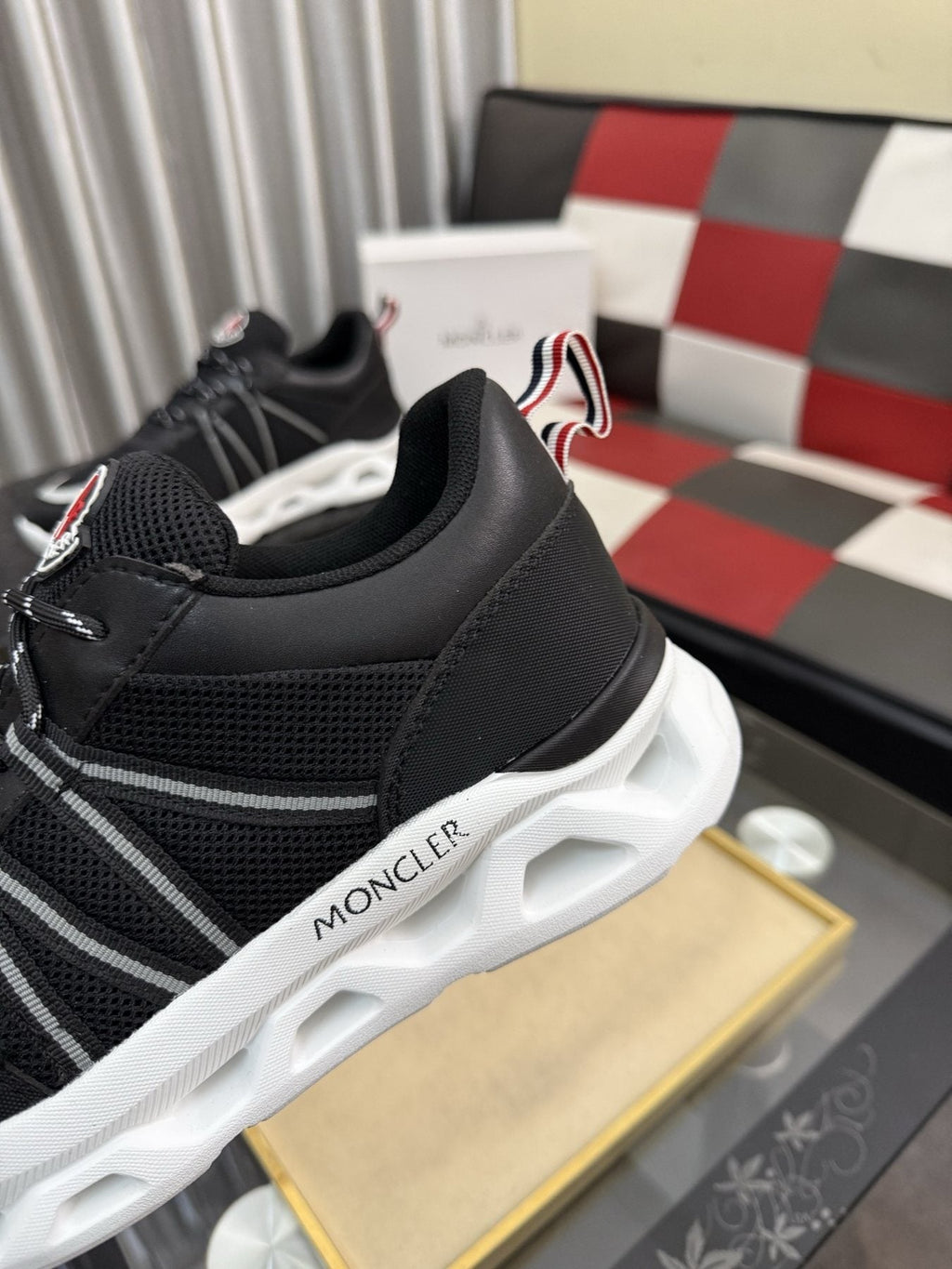Moncler Paneled Low-Top Sneakers — detail