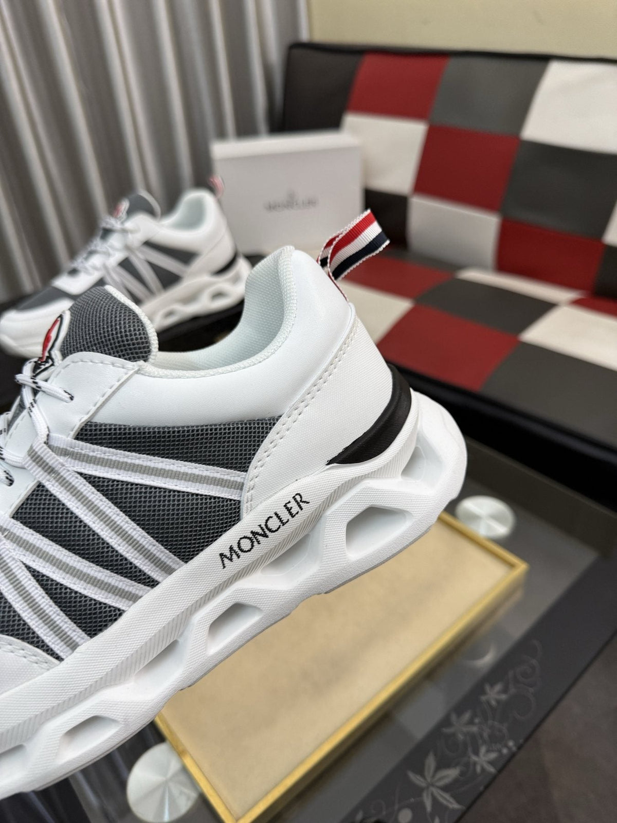 Moncler Paneled Low-Top Sneakers — detail