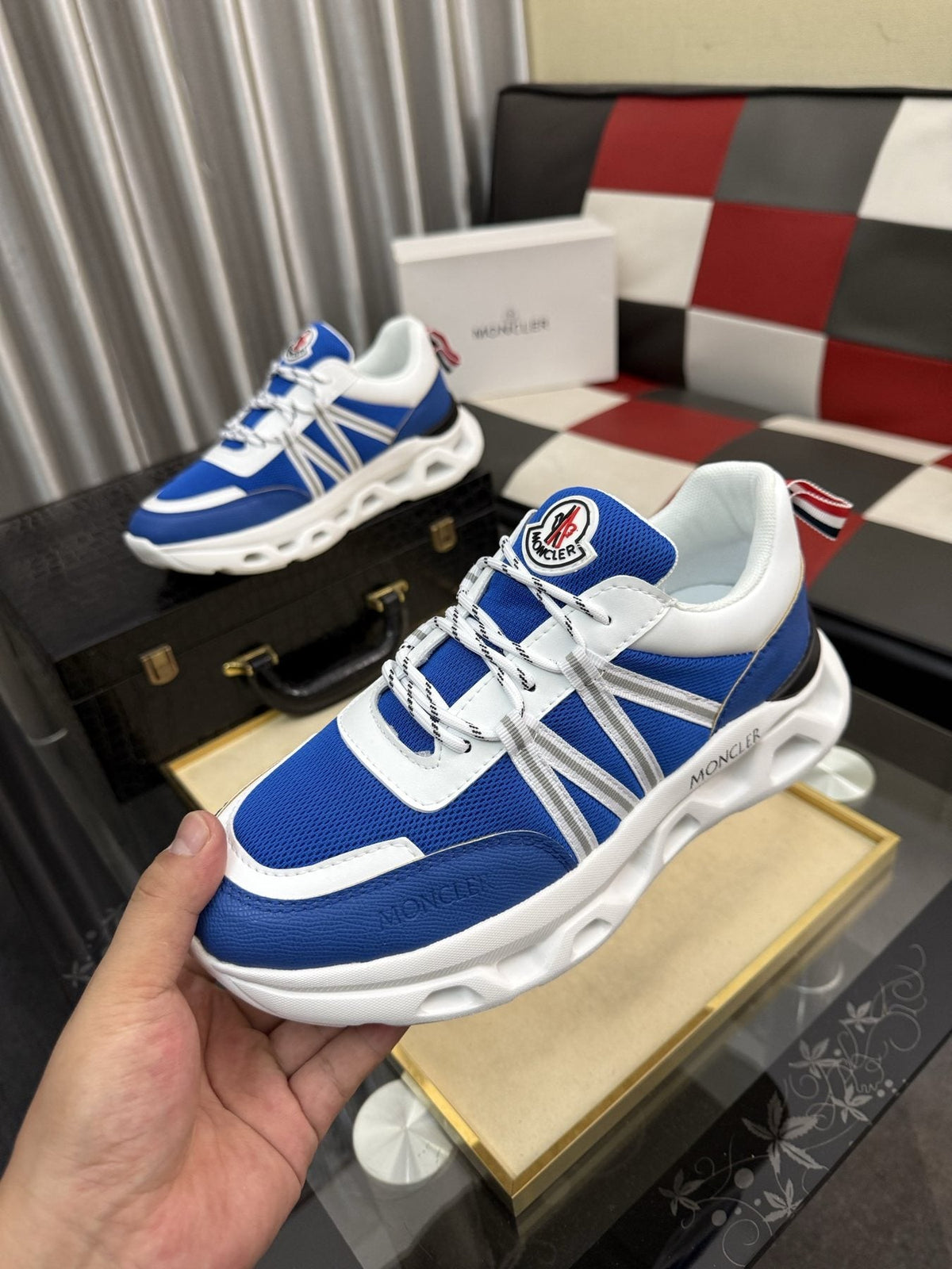 Moncler Paneled Low-Top Sneakers — model