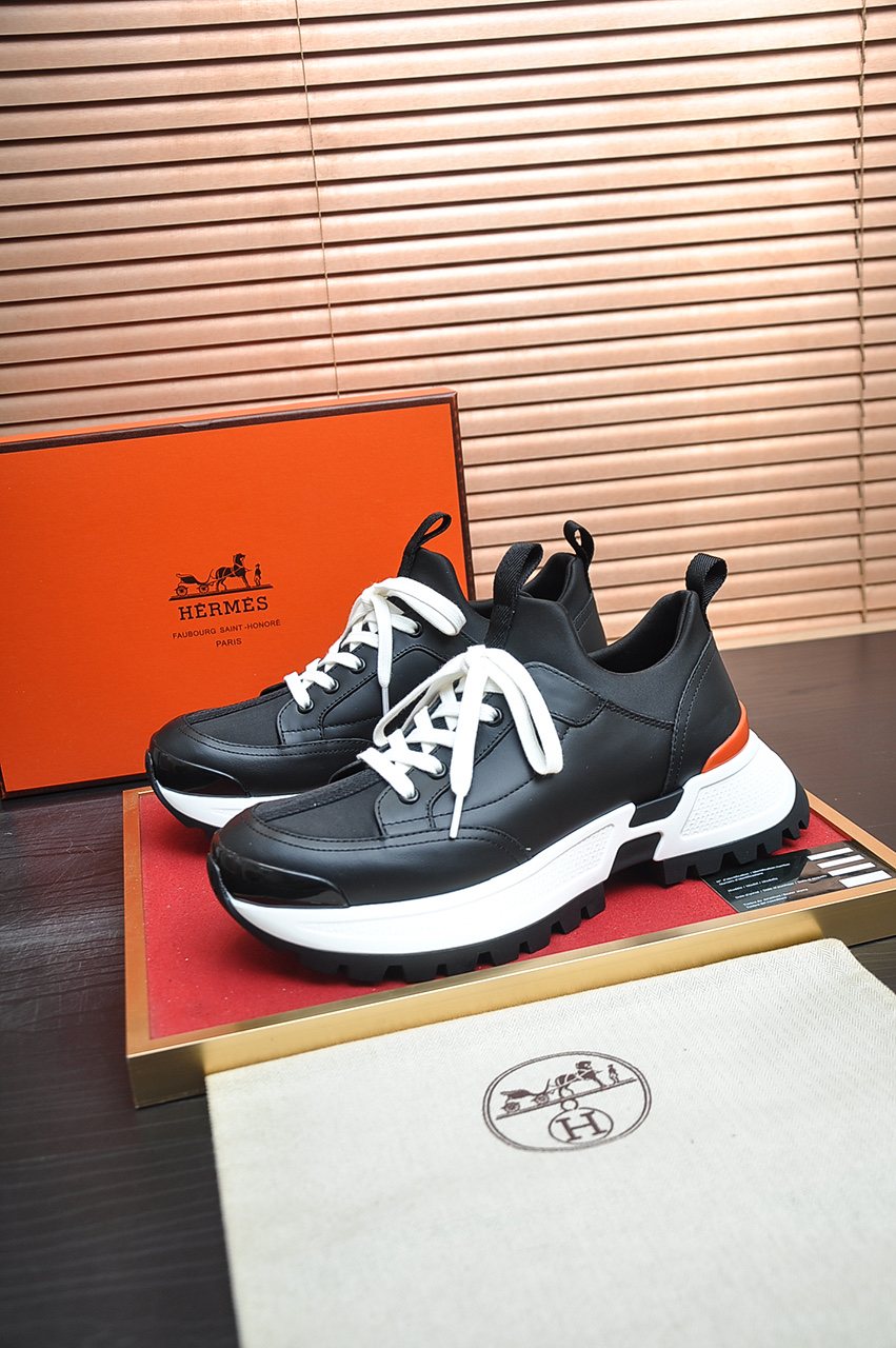 Hermès Paneled Chunky Sneakers — front