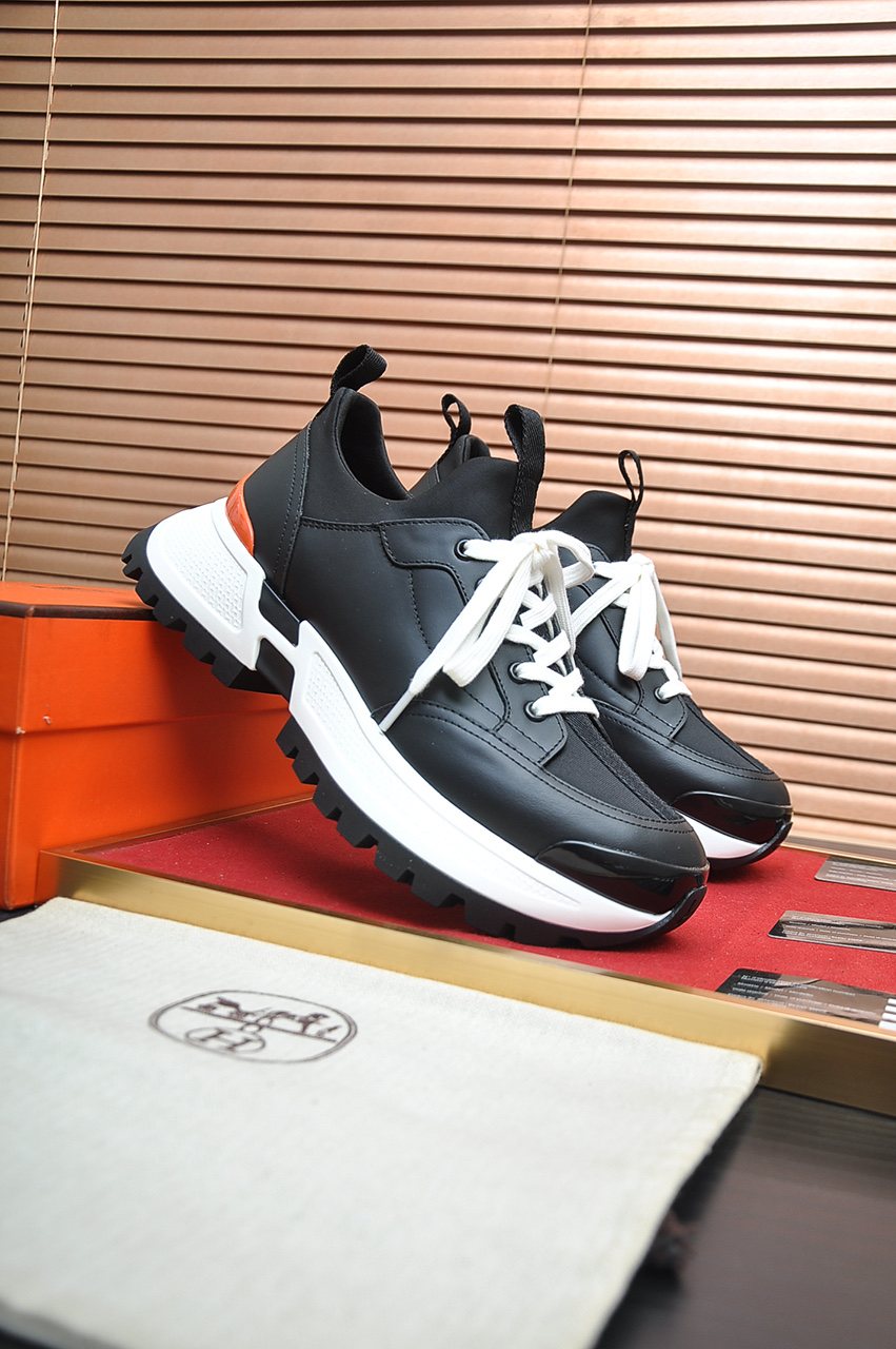 Hermès Paneled Chunky Sneakers — front