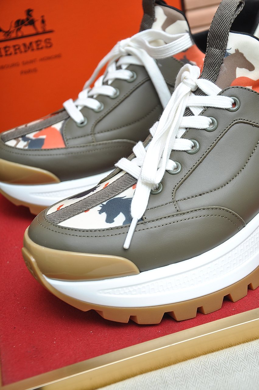 Hermès Paneled Chunky Sneakers — detail