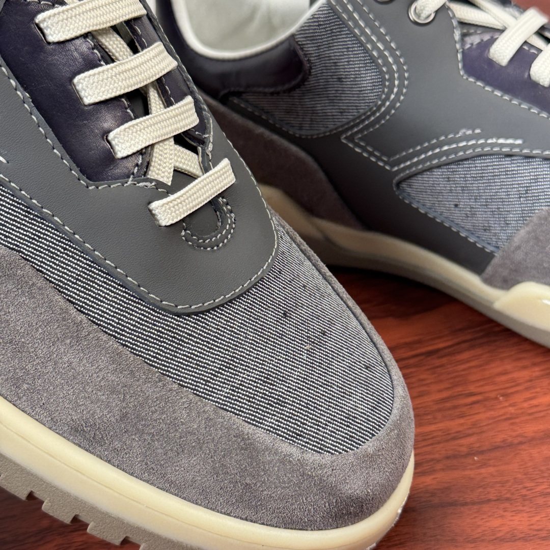 Berluti Paneled Low-Top Sneakers — detail