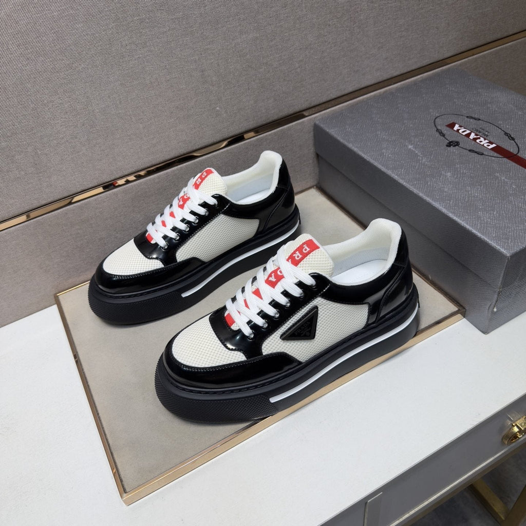 Prada Contrast Panel Low-Top Sneakers — front