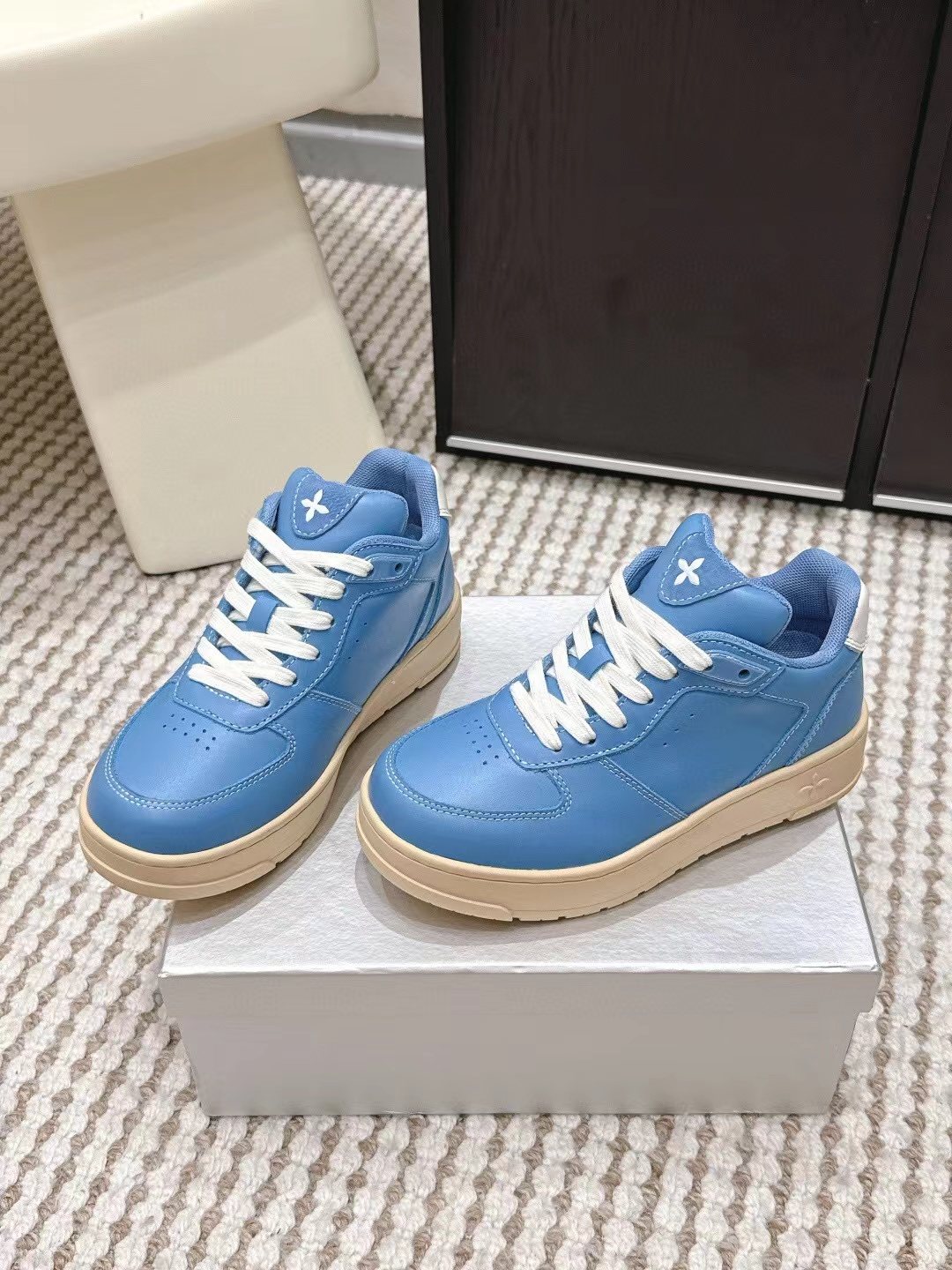 SMFK White Platform Sneakers — front