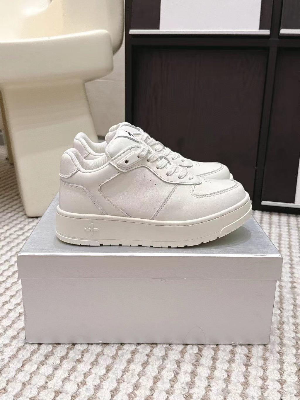 SMFK White Platform Sneakers — side