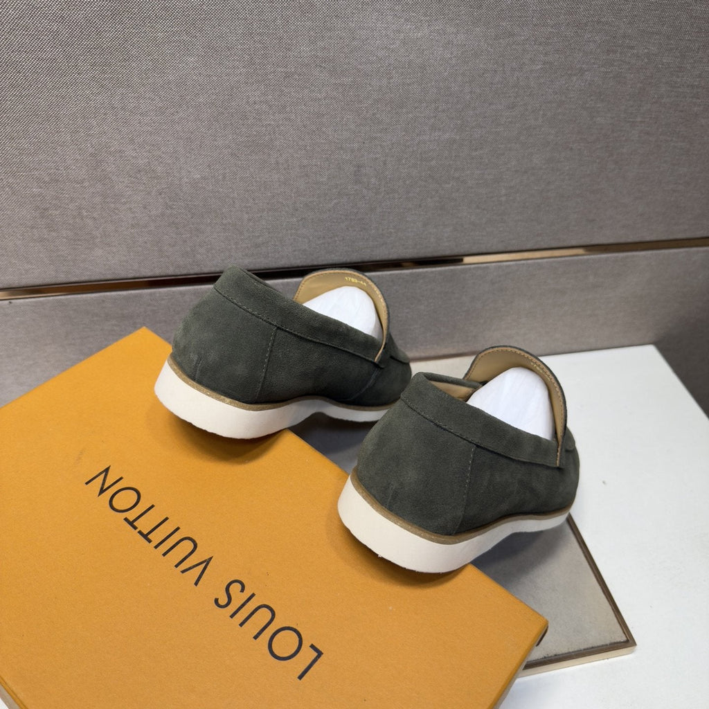 Louis Vuitton Men’s Textured Slip-On Loafers — front