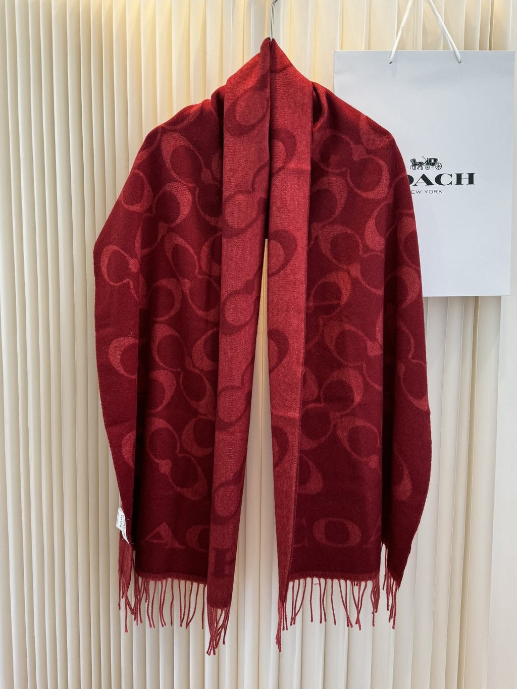 Coach Fringed Monogram Scarf — hero