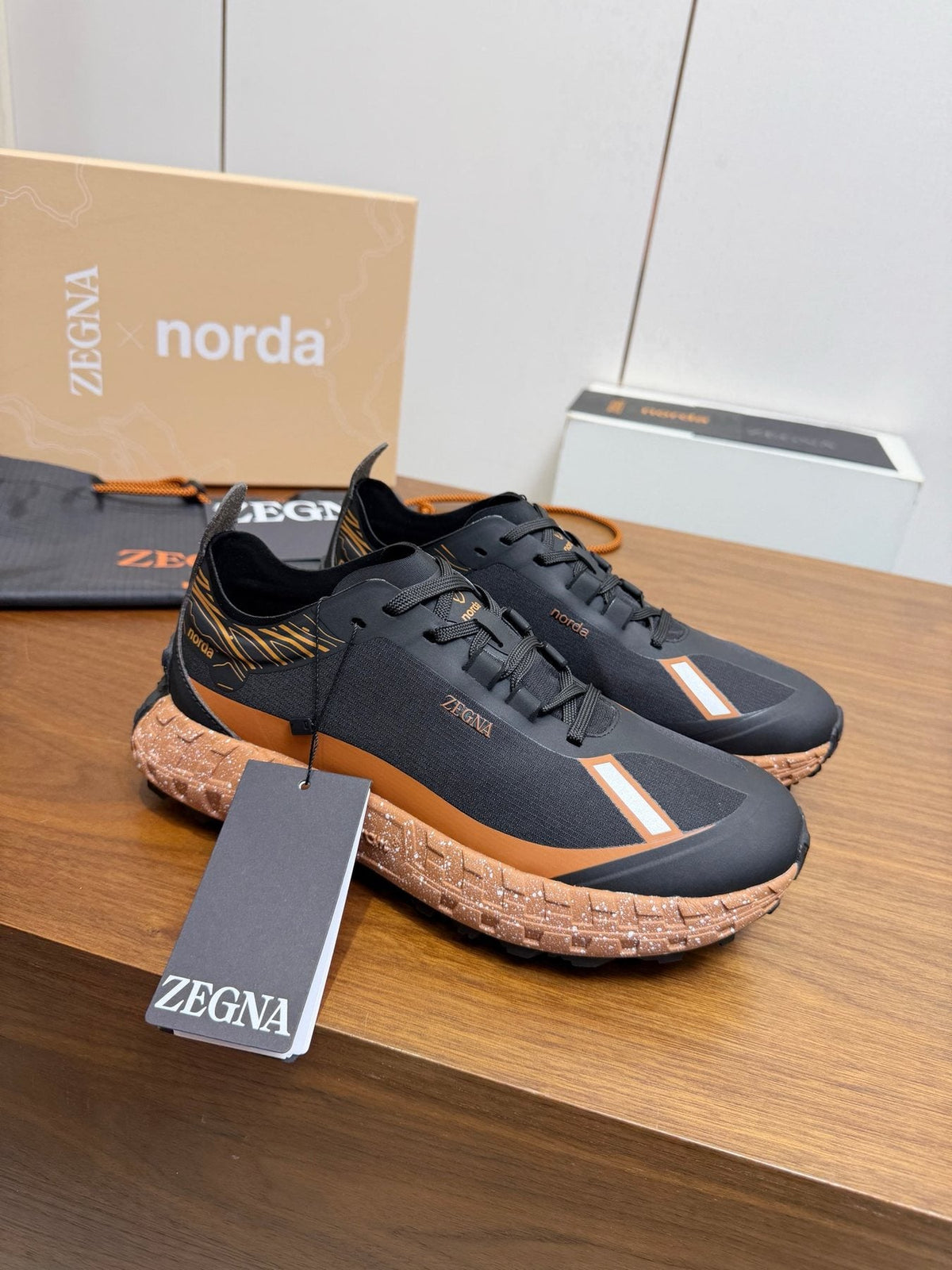 Black Contrast Lace-Up Athletic Shoes — side