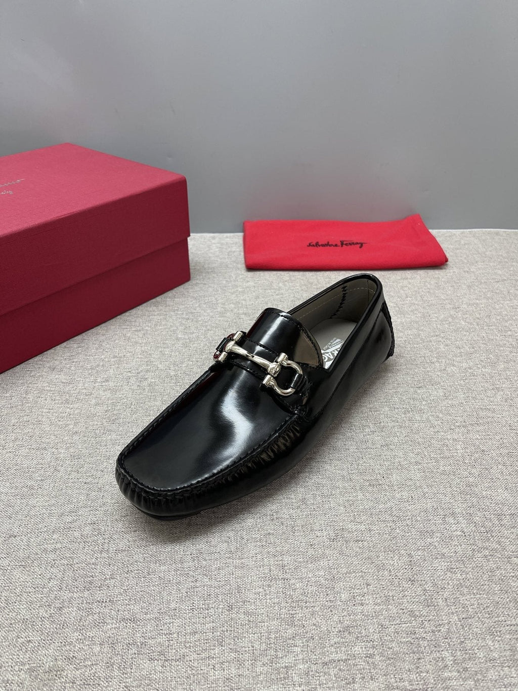Ferragamo Metal-Hardware Driving Loafers — side