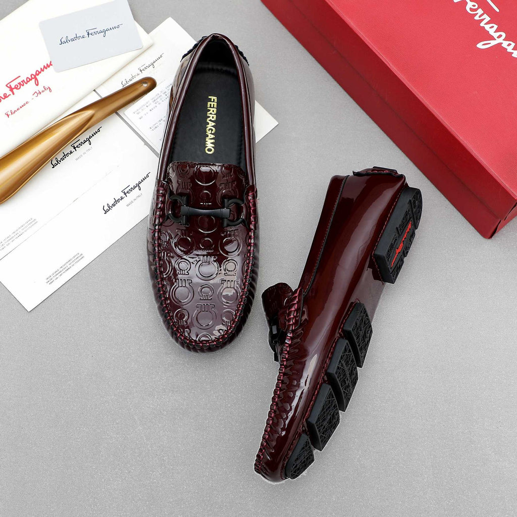 Ferragamo Metal-Bit Moc-Toe Loafers — side