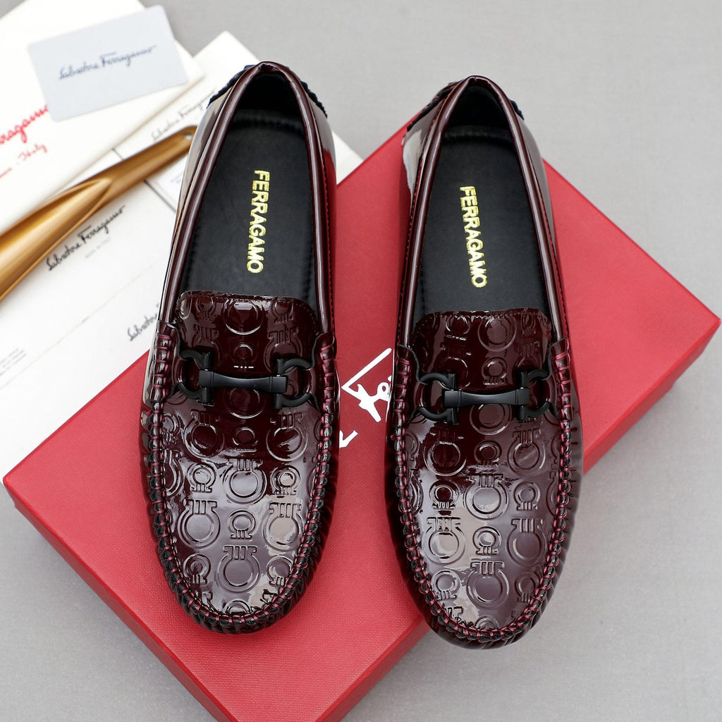 Ferragamo Metal-Bit Moc-Toe Loafers — front