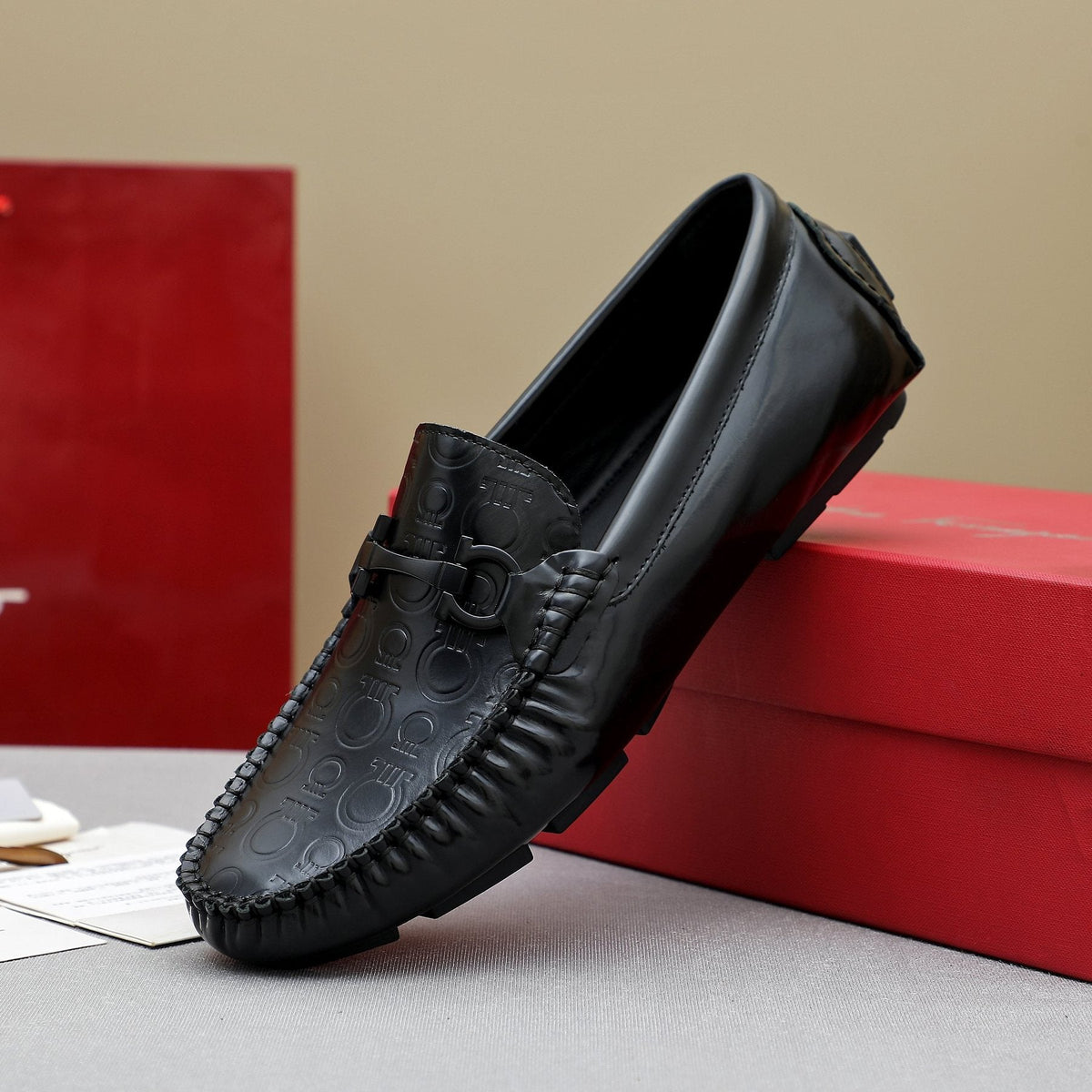 Ferragamo Metal-Bit Moc-Toe Loafers — side