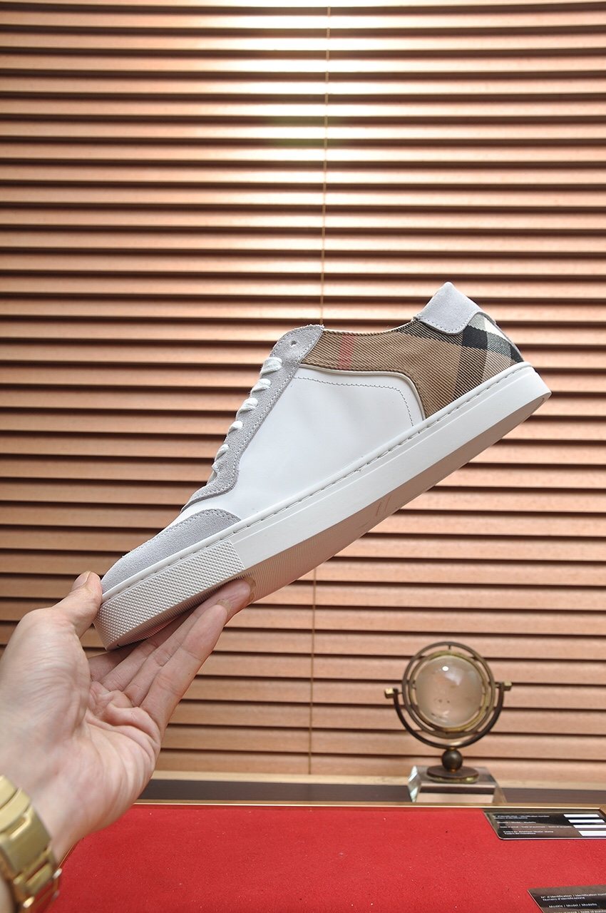 Burberry Check Panel Low-Top Sneakers — side