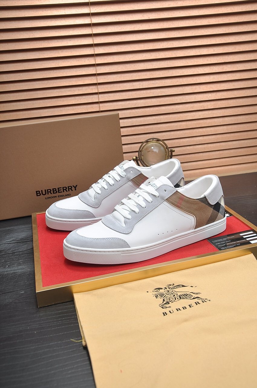 Burberry Check Panel Low-Top Sneakers — front