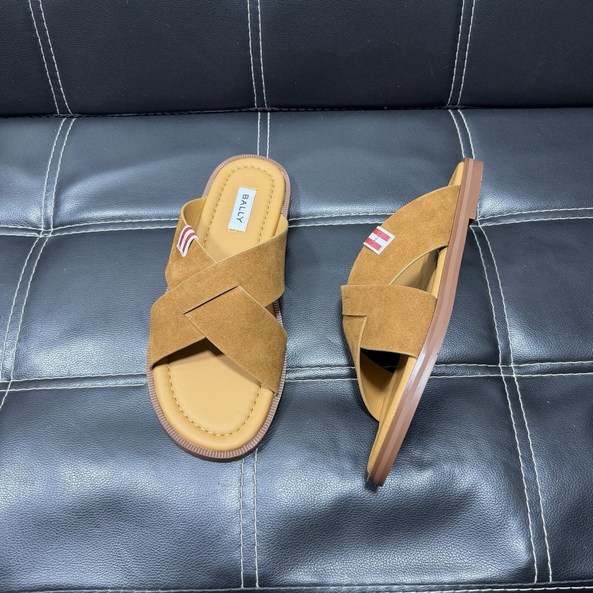 Bally Cross-Strap Slide Sandals — front