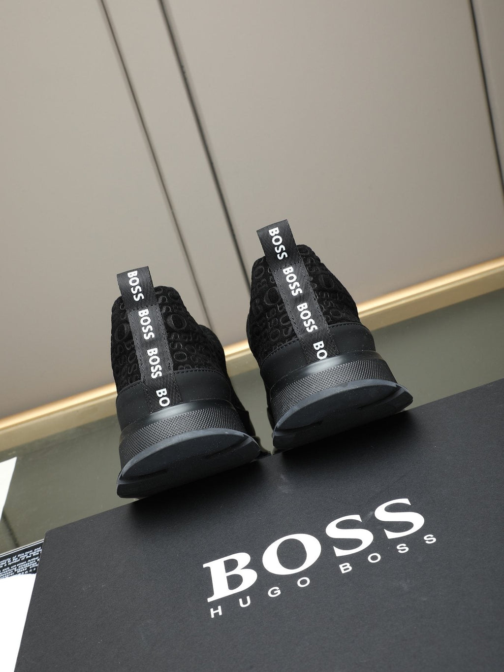 Hugo Boss Men's Textured Thick-Sole Slip-On Sneakers — side