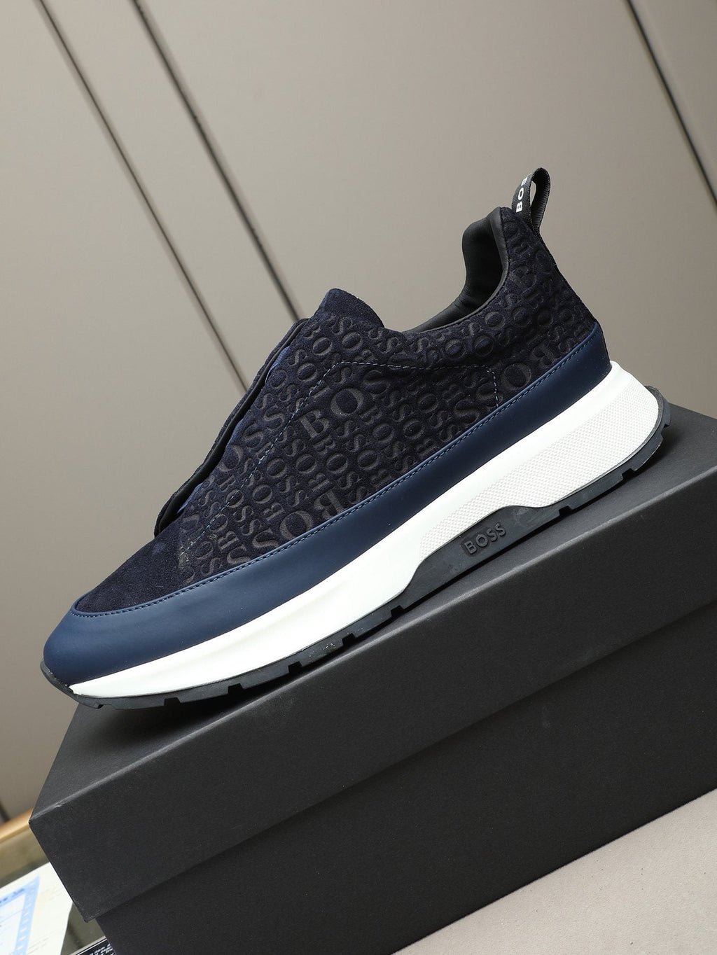 Hugo Boss Men's Textured Thick-Sole Slip-On Sneakers — side