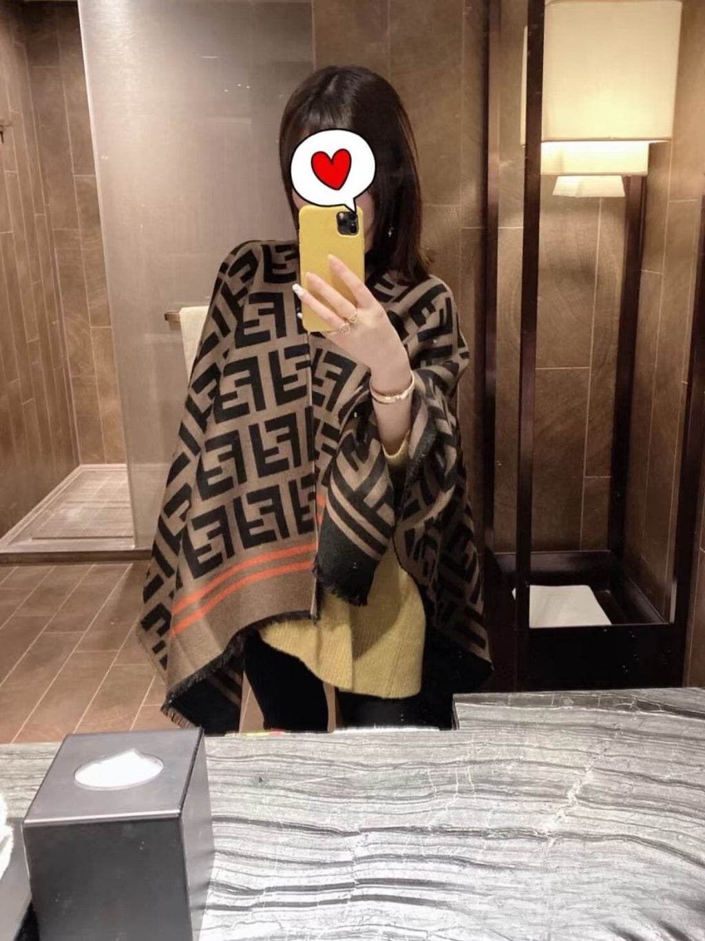 Fendi Geometric Shawl Wrap — model