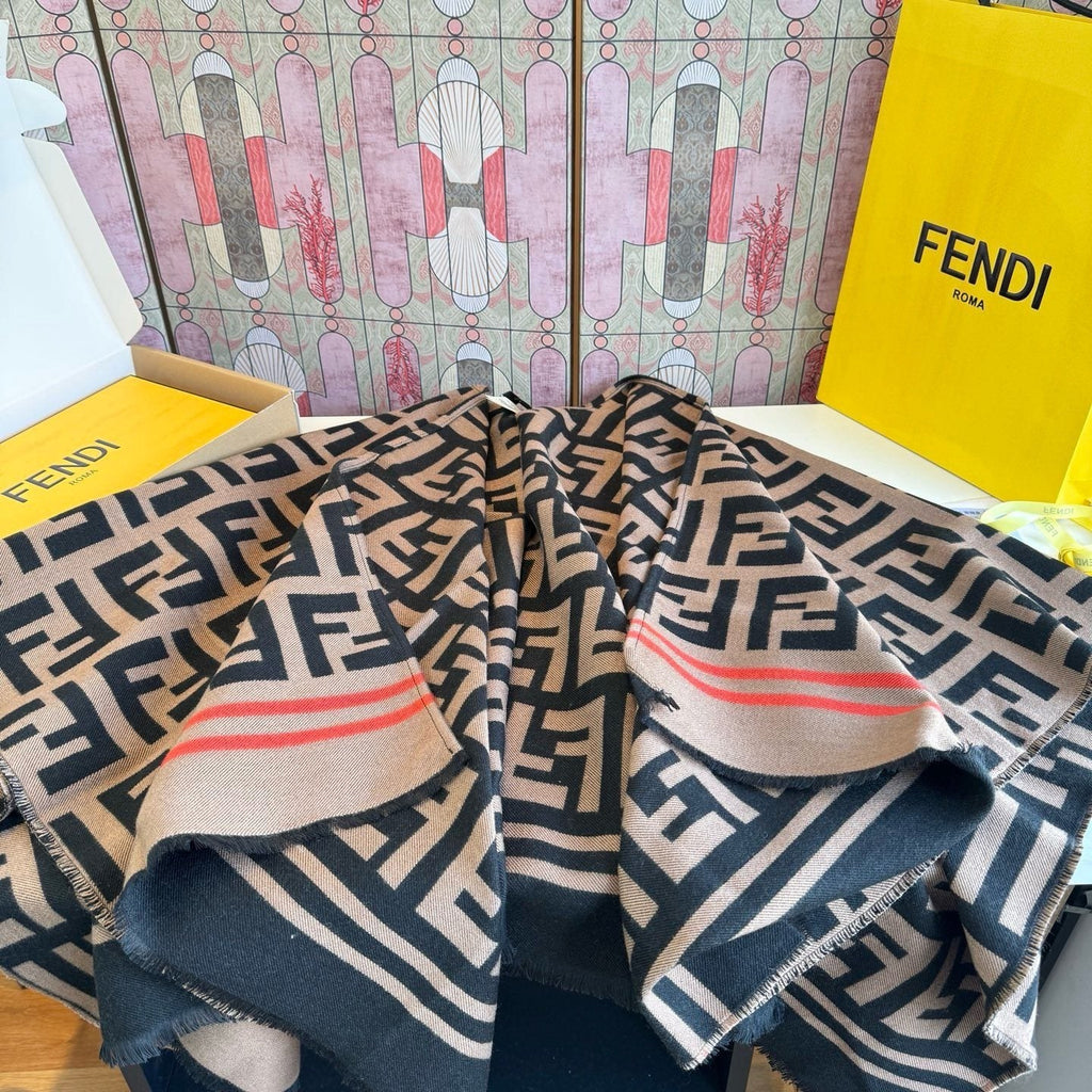 Fendi Geometric Shawl Wrap — detail