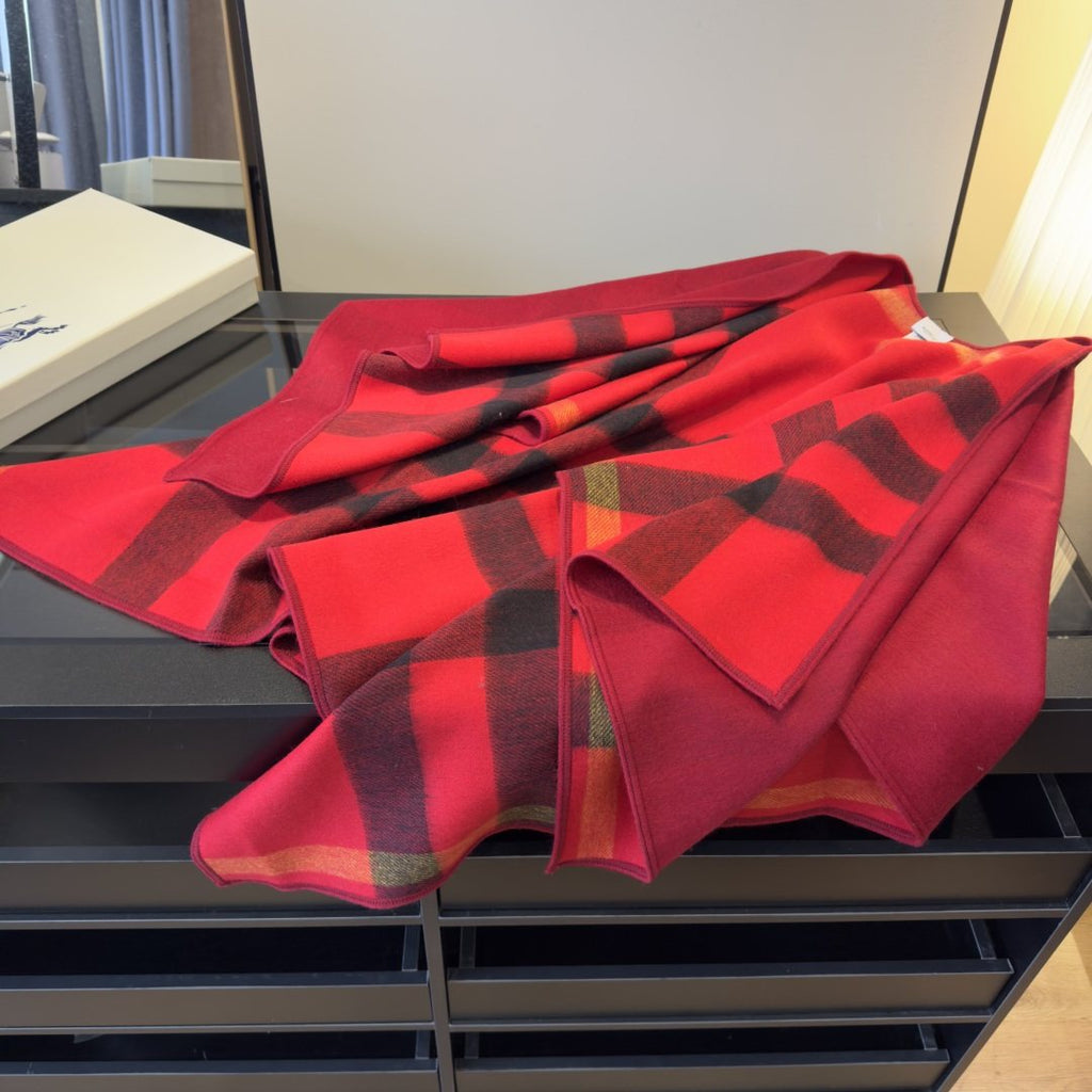Burberry Reversible Plaid Poncho — front