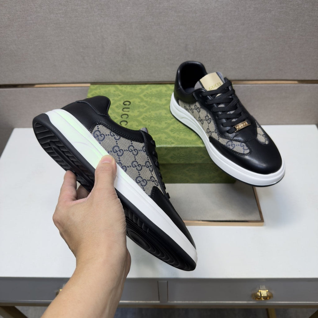 Gucci Men's Patterned-Panel Sneakers — model