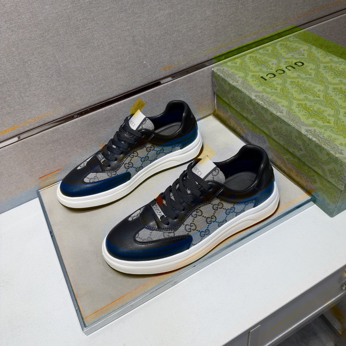 Gucci Men's Patterned-Panel Sneakers — front