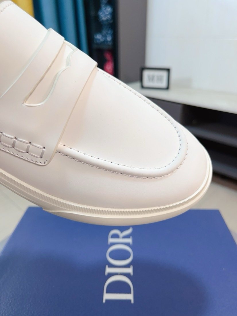 Dior Contrast-Sole Strap Loafers — detail