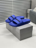 Balenciaga Logo Strap Slide Sandals — front