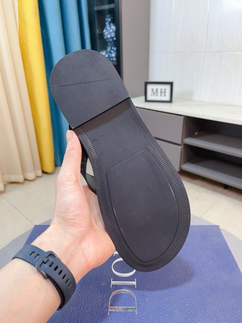Dior Patterned Thong Sandals — back