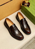 GUCCI Glossy Strap Loafers — hero