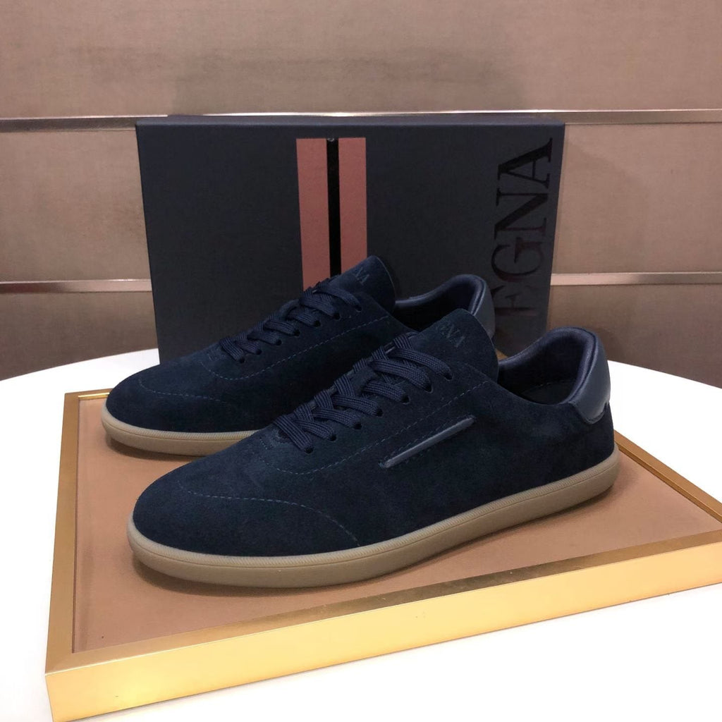Zegna 232 Suede Low-Top Sneakers — front